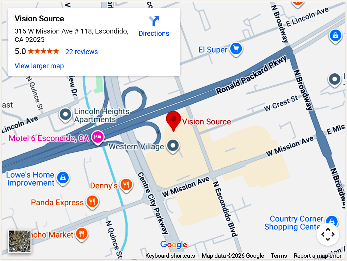 Haug Optometry in Escondido Location